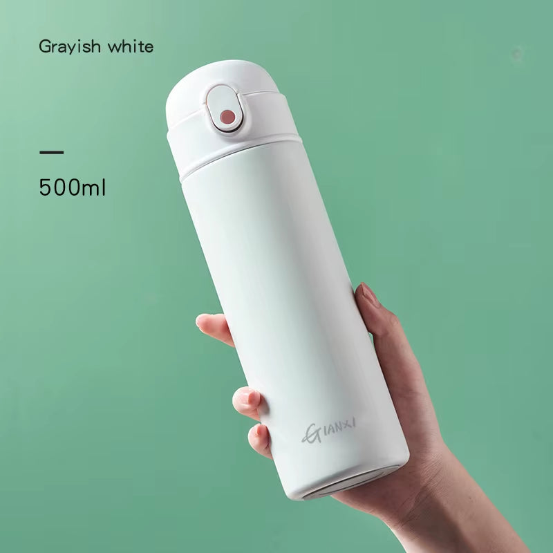 Bouncing Straw Thermos Cup Stainless Steel Termos Water Bottle Simple Ins Style Portable Insulated Cups Drinkware