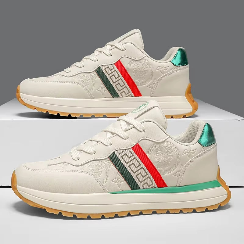 Genuine Leather Casual Shoes Men Designer Luxury Women Tennis Chunky Sneakers Muffin Sport Shoes Man Male Board Footwear