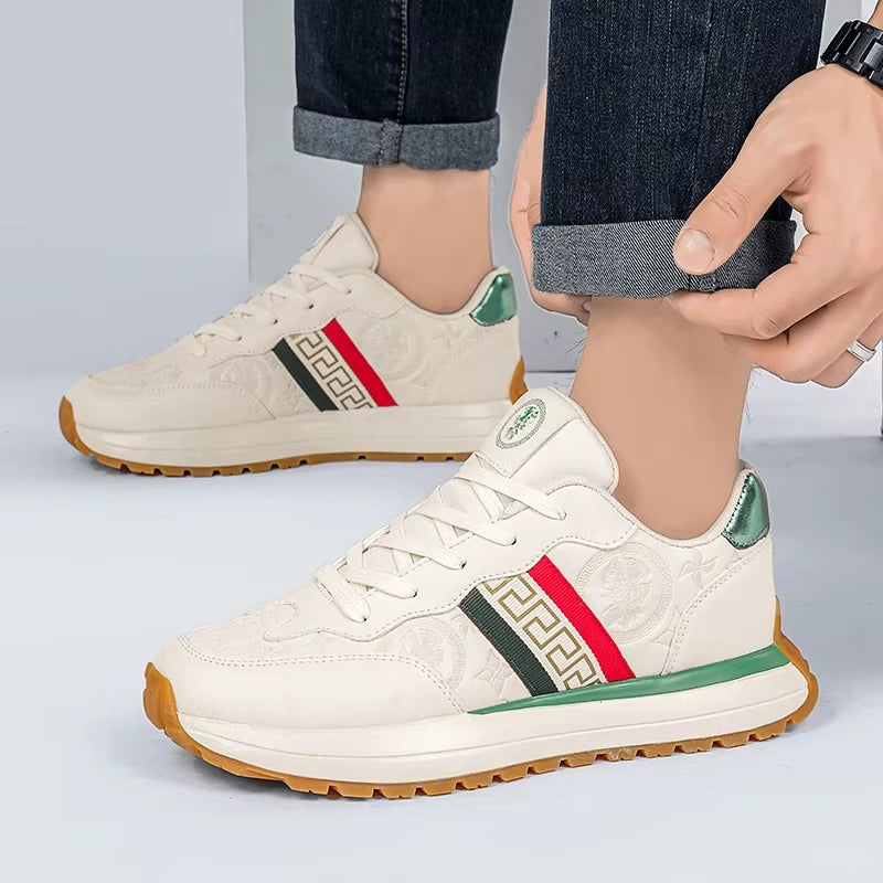 Genuine Leather Casual Shoes Men Designer Luxury Women Tennis Chunky Sneakers Muffin Sport Shoes Man Male Board Footwear