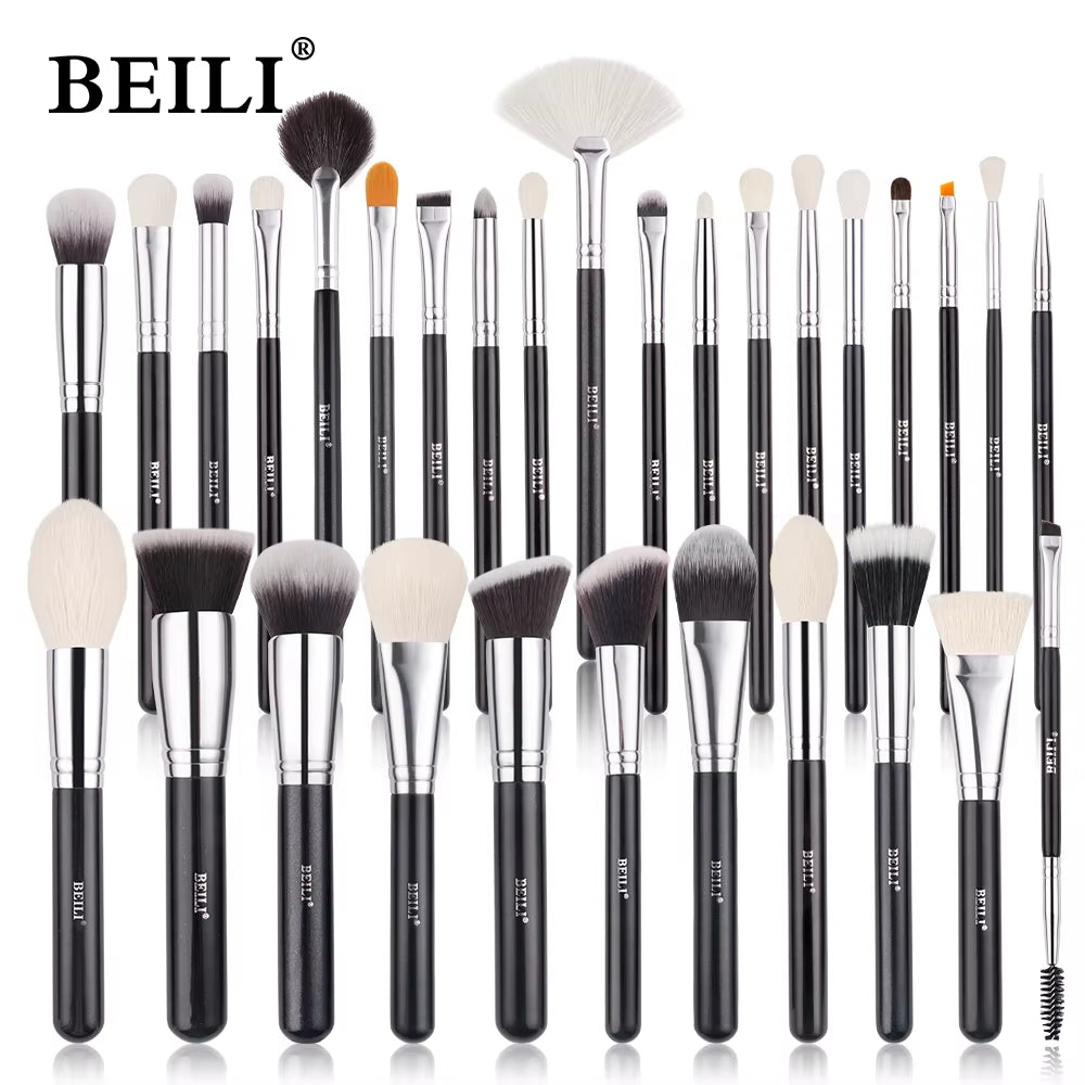Goat Makeup Brush Set Eyeshadow Makeup Brushes Professional Foundation Blending Eyebrow Fan Blush Brosse Maquiagens