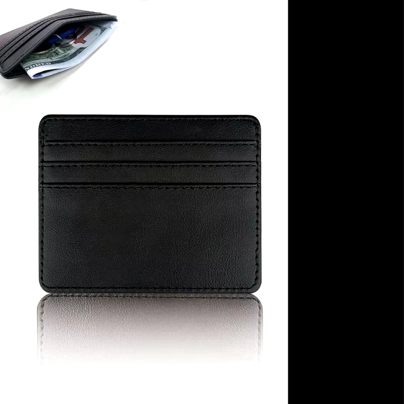PU Leather ID Card Case - Slim Multi-Slot Holder for Bank/Credit Cards