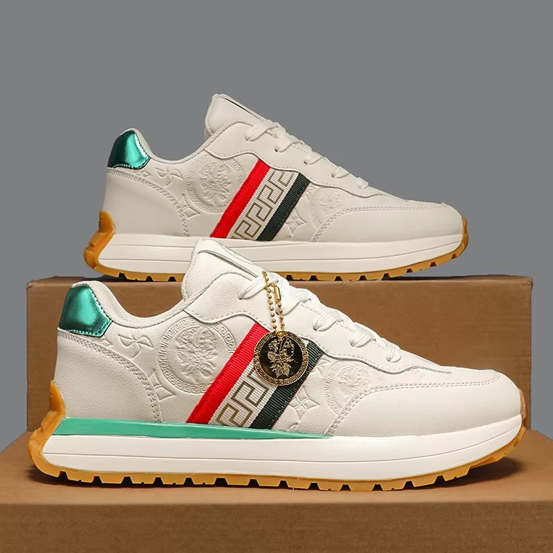 Genuine Leather Casual Shoes Men Designer Luxury Women Tennis Chunky Sneakers Muffin Sport Shoes Man Male Board Footwear