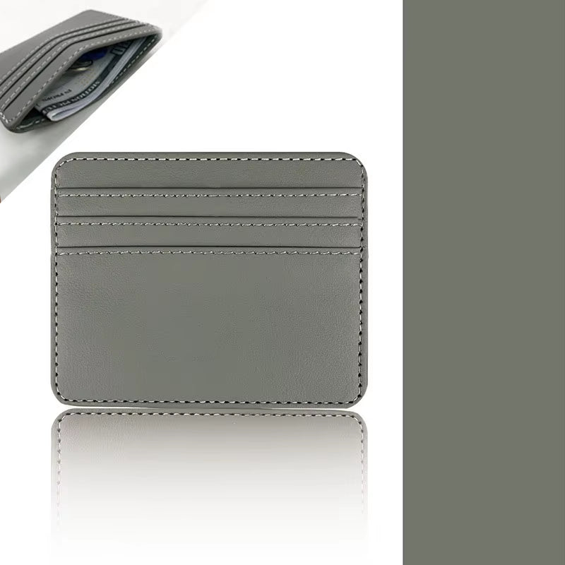 PU Leather ID Card Case - Slim Multi-Slot Holder for Bank/Credit Cards