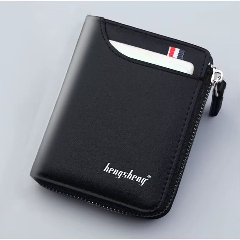 Wallet for Men Short Casual Carteras Business Foldable Wallets PU Leather Male Billetera Hombre Luxury Small Zipper Coin Purse