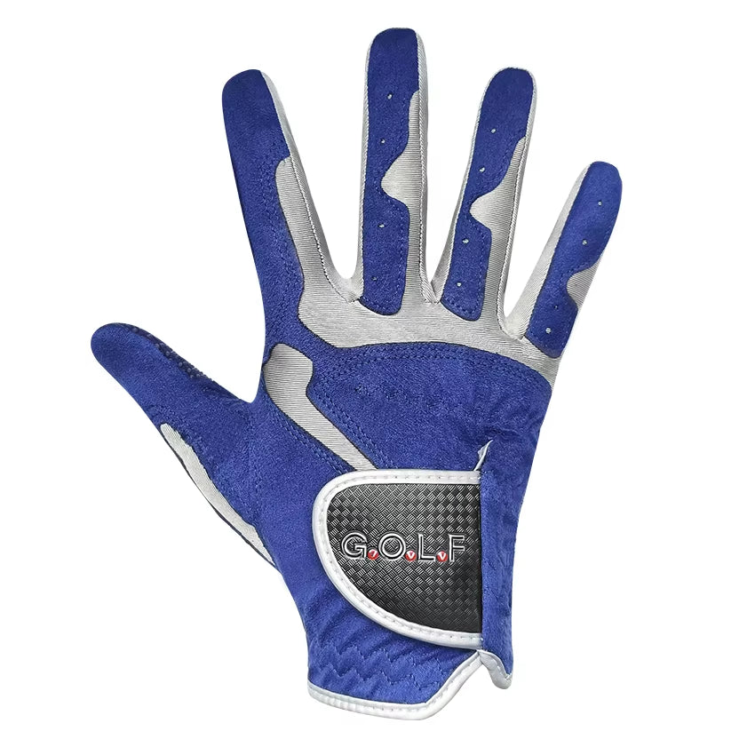 Men'S Golf Glove One Pc Pair 2 Color Options Improved Grip System Cool Comfortable Blue White Color Left Right Hand NEW