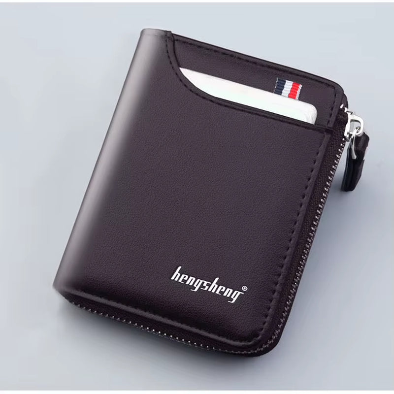 Wallet for Men Short Casual Carteras Business Foldable Wallets PU Leather Male Billetera Hombre Luxury Small Zipper Coin Purse