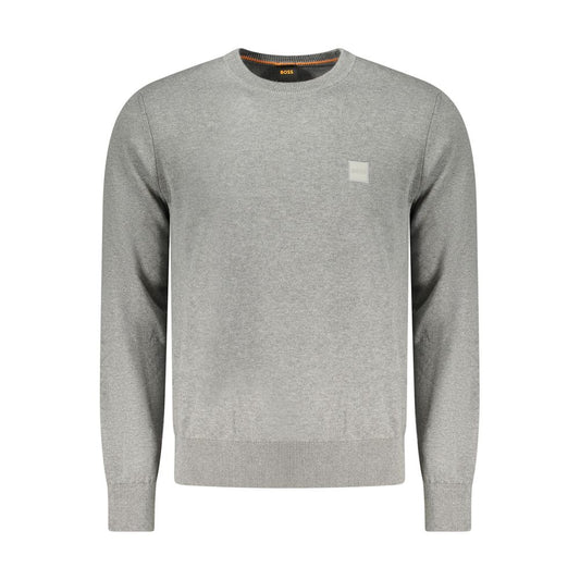 Hugo Boss Gray Cotton Men Sweater