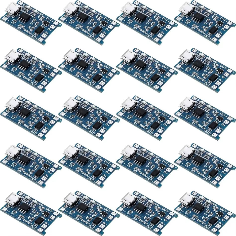 10Pcs 5V 1A 18650 Lithium Battery Charging Board TP4056 Lithium Charging Mini/Micro USB Type C Charge Module with Protect