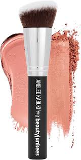 2PCS Foundation Makeup Brush Set Flat Angled Kabuki Powder Blush Brush for Liquid Soft Bristles Cosmetic Makeup Tools