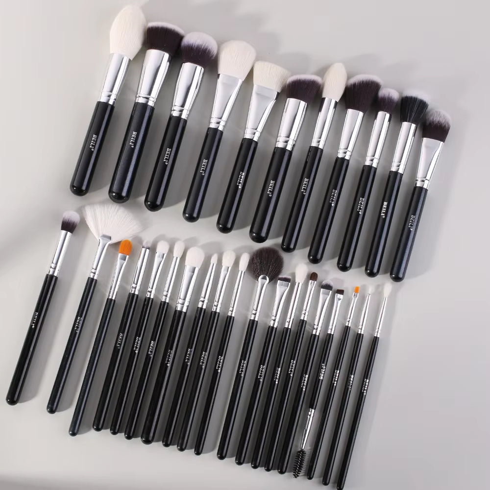 Goat Makeup Brush Set Eyeshadow Makeup Brushes Professional Foundation Blending Eyebrow Fan Blush Brosse Maquiagens