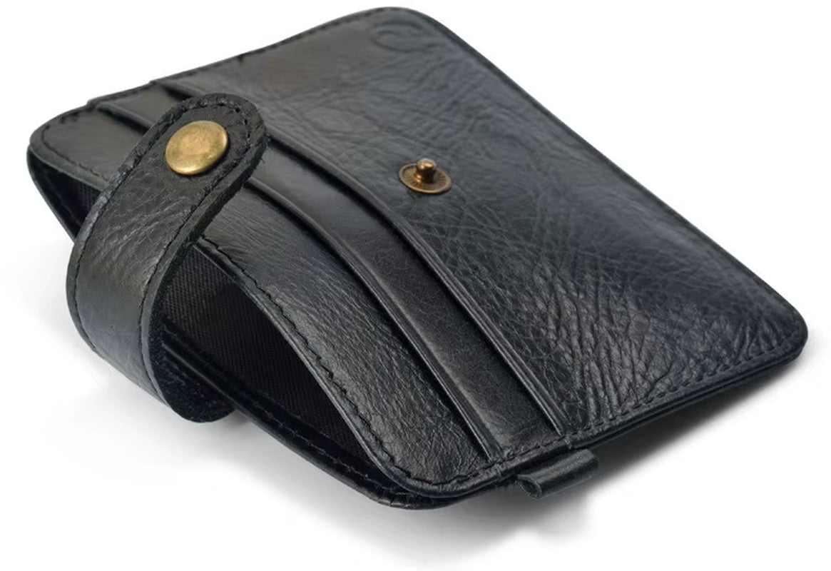 Men Genuine Leather Slim Wallet Male Small Purse Mini Money Bag Walet Thin Portomonee Carteras Man'S Wallet Card Holder